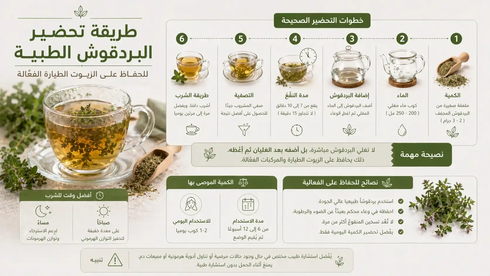 كوب من منقوع البردقوش لتكيس المبايض كجزء من العلاج النباتي السريري